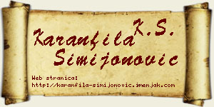 Karanfila Simijonović vizit kartica